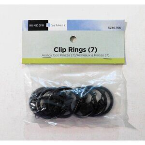 Window Fashions Black Clip Rings For 3/4" Rods Pack Of 7 Newell Rubbermaid